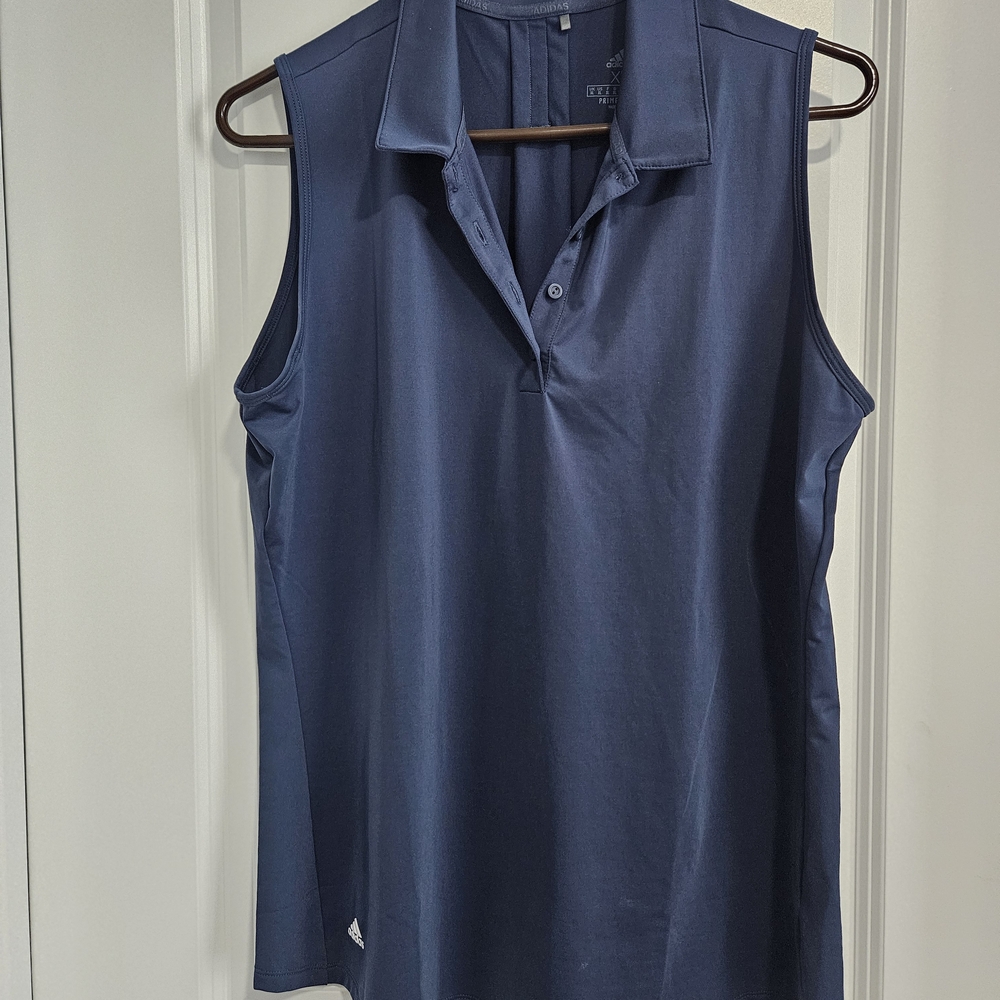 Adidas Dark Blue Womens Sleeveless Golf Shirt